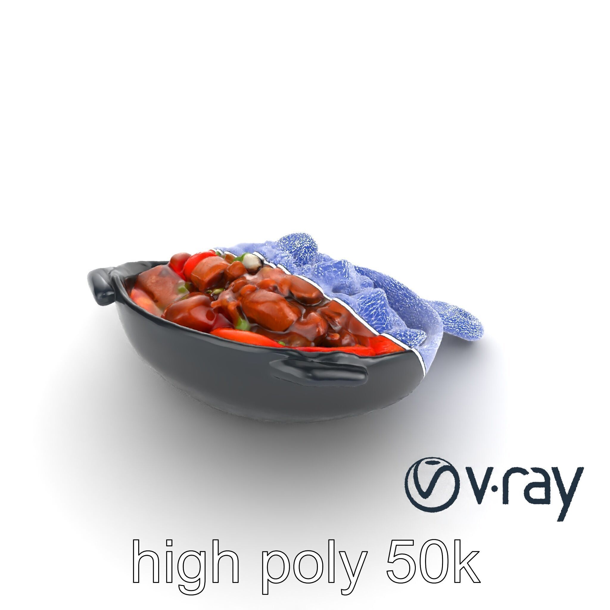 Sizzling Fajita Platter Skillet 3D model pack Low-poly 3D model_22