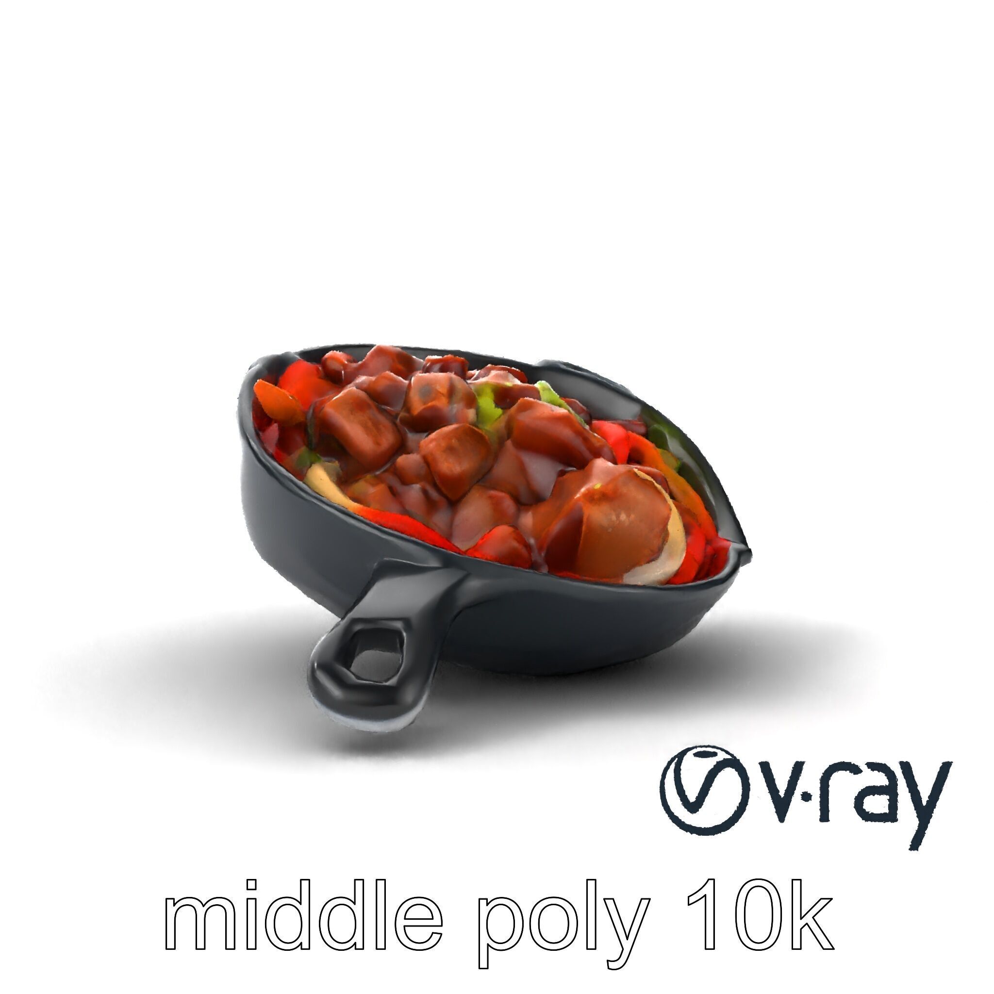 Sizzling Fajita Platter Skillet 3D model pack Low-poly 3D model_20