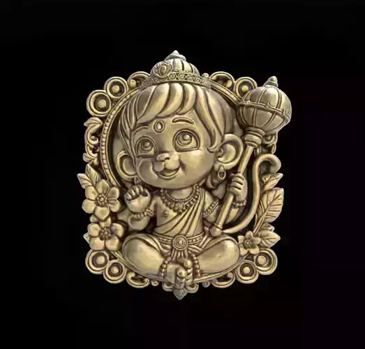 Baby Hanuman 3D Model - STL File for 3D Printing cnc model 3D print model