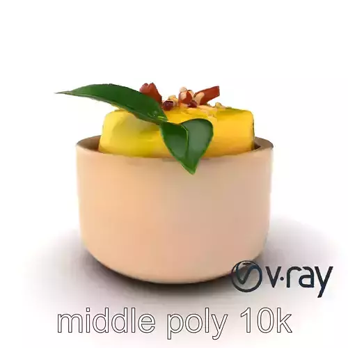Artisanal Stoneware Mango Panna Cotta model pack
