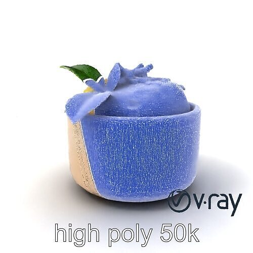 Artisanal Stoneware Mango Panna Cotta model pack Low-poly 3D model 2
