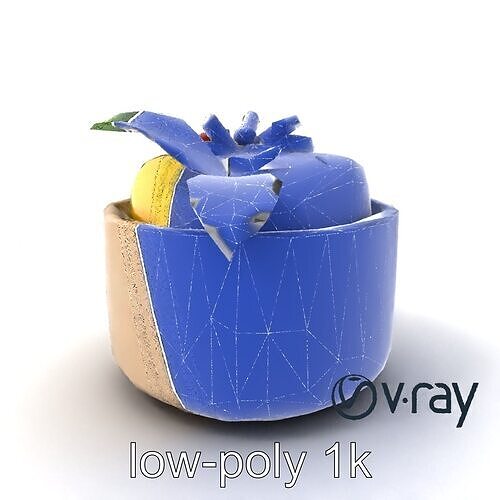 Artisanal Stoneware Mango Panna Cotta model pack Low-poly 3D model 7