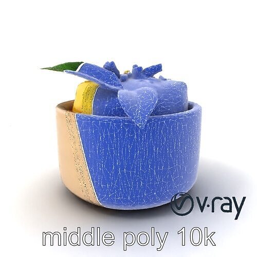 Artisanal Stoneware Mango Panna Cotta model pack Low-poly 3D model 6