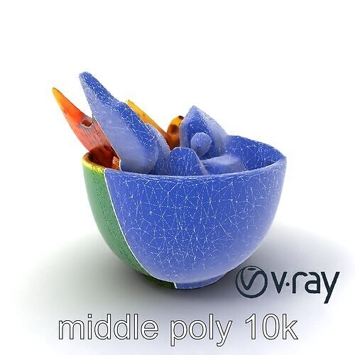 Exotic Fruit Bowl Model Pack with Dragon Fruit and Kiwi Low-poly 3D model 6