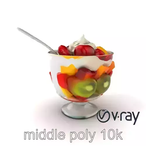 Elegant Fruit Salad Glass Bowl Model Pack