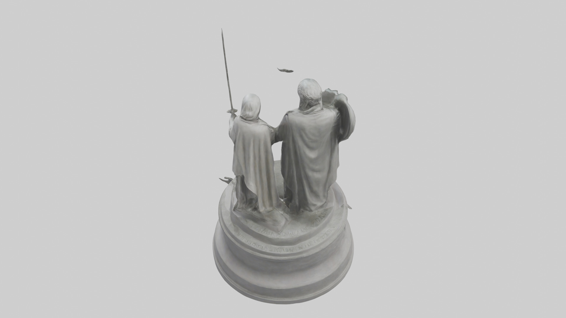 Heroes of Peace Statue Model Low-poly 3D model_15