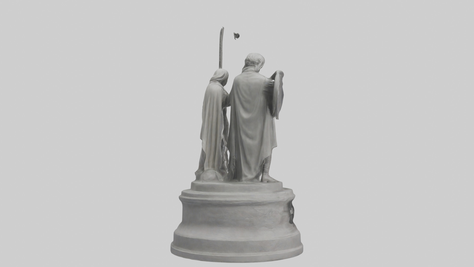 Heroes of Peace Statue Model Low-poly 3D model_3