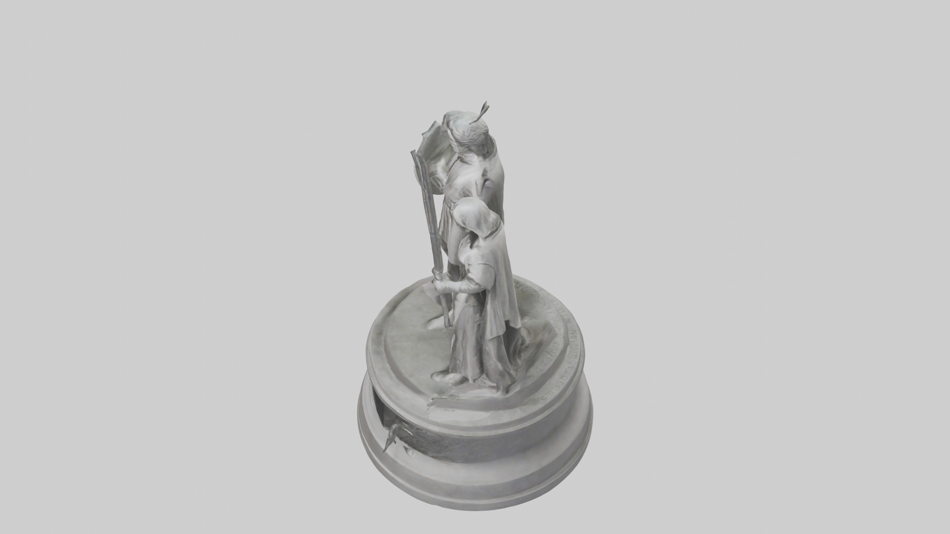 Heroes of Peace Statue Model Low-poly 3D model_17