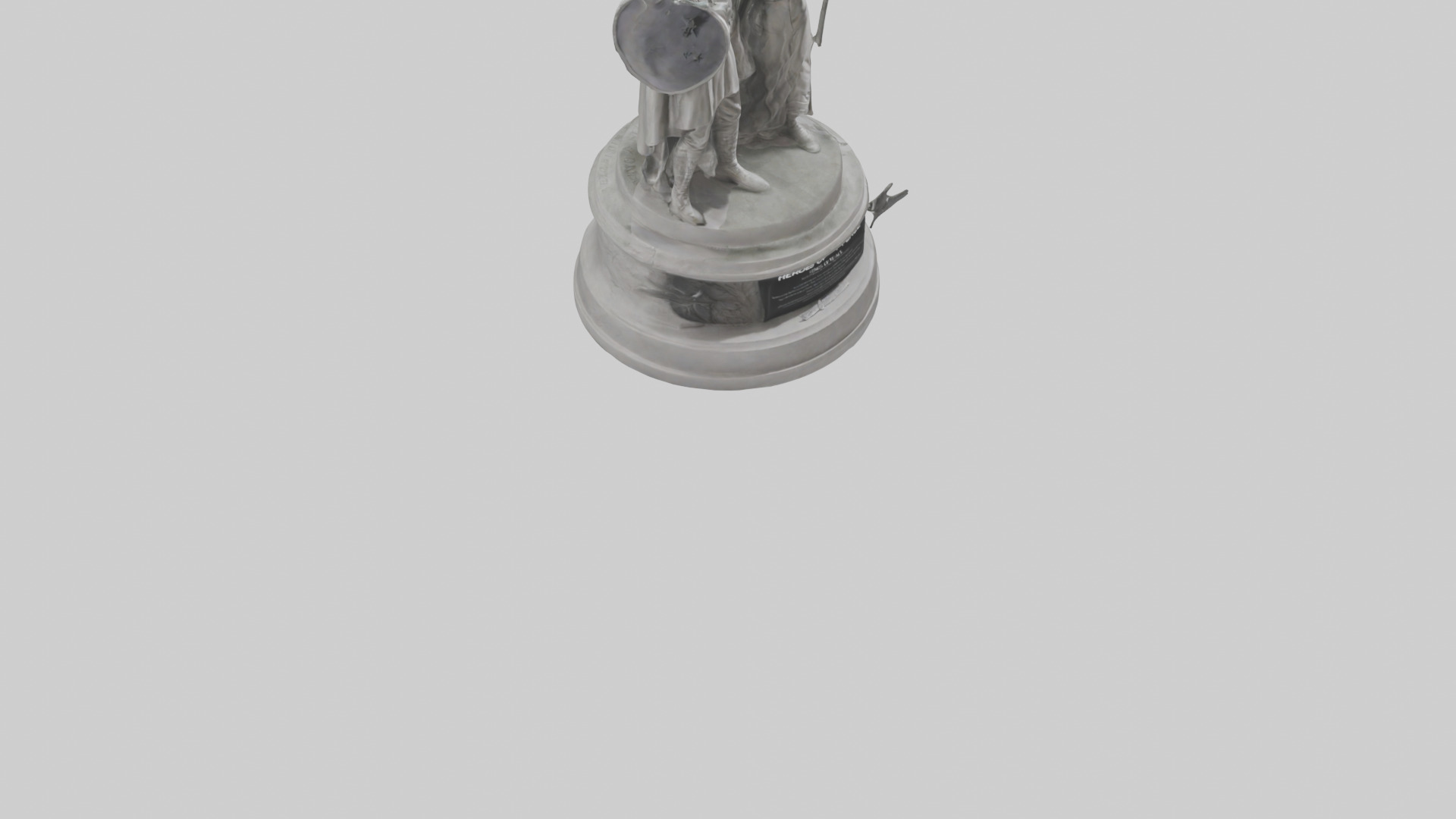 Heroes of Peace Statue Model Low-poly 3D model_7