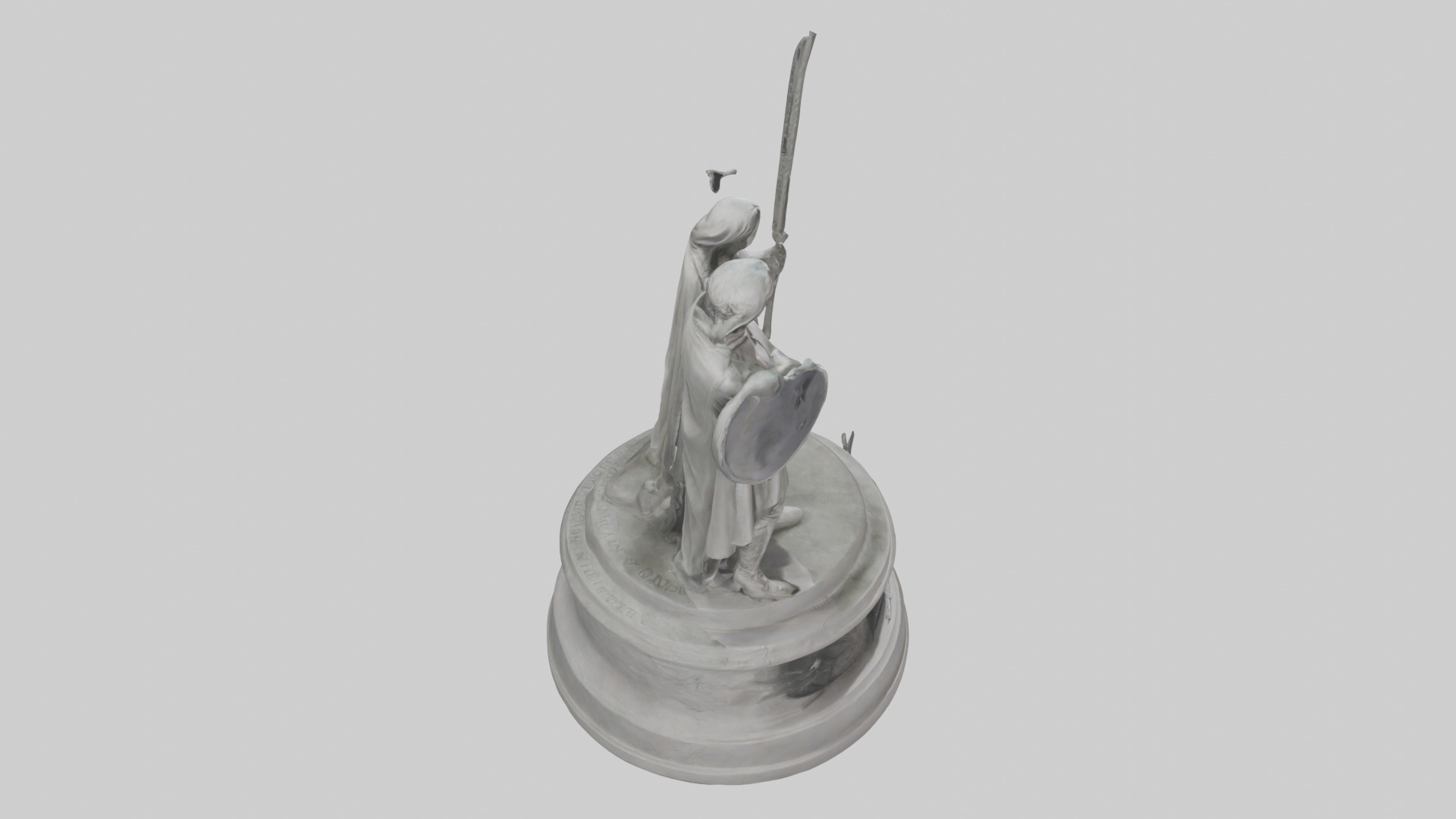 Heroes of Peace Statue Model Low-poly 3D model_18