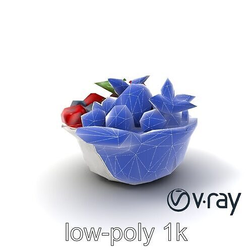 Ceramic Berry Compote Dish 3D model pack Low-poly 3D model 7