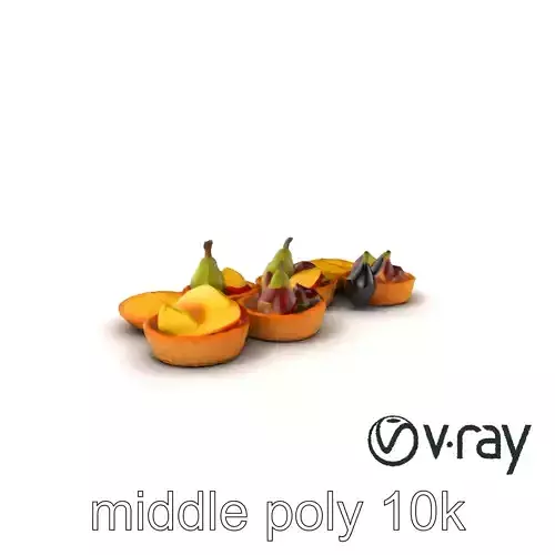 Fruit Tart Marble Tray Confectionery model pack