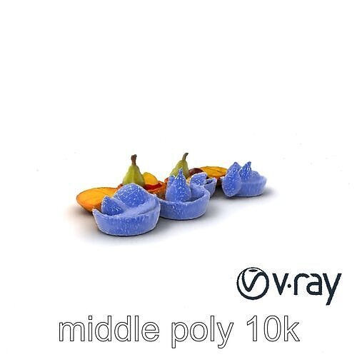 Fruit Tart Marble Tray Confectionery model pack Low-poly 3D model 6