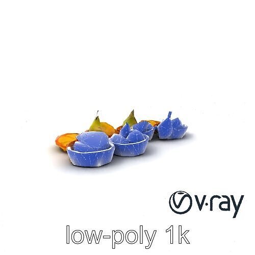 Fruit Tart Marble Tray Confectionery model pack Low-poly 3D model 7