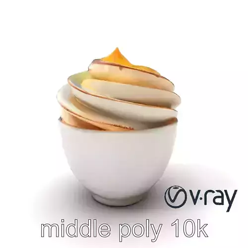 Meringue Mango Chocolate Swirl Dessert model pack Low-poly 3D model