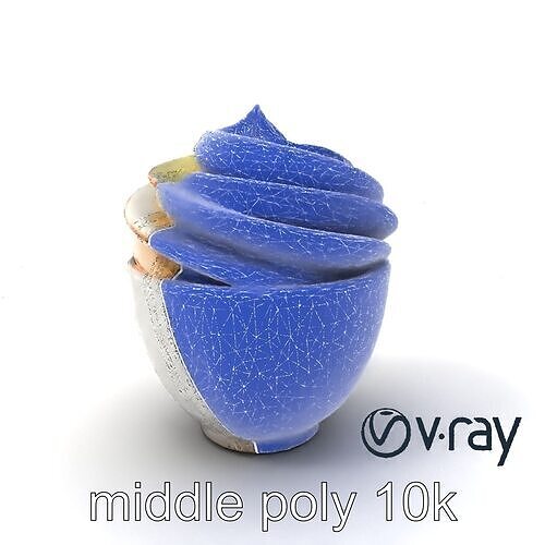 Meringue Mango Chocolate Swirl Dessert model pack Low-poly 3D model 6