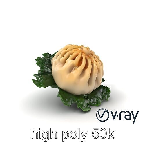 Minimalist Dumpling Design Model Pack Low-poly 3D model 2