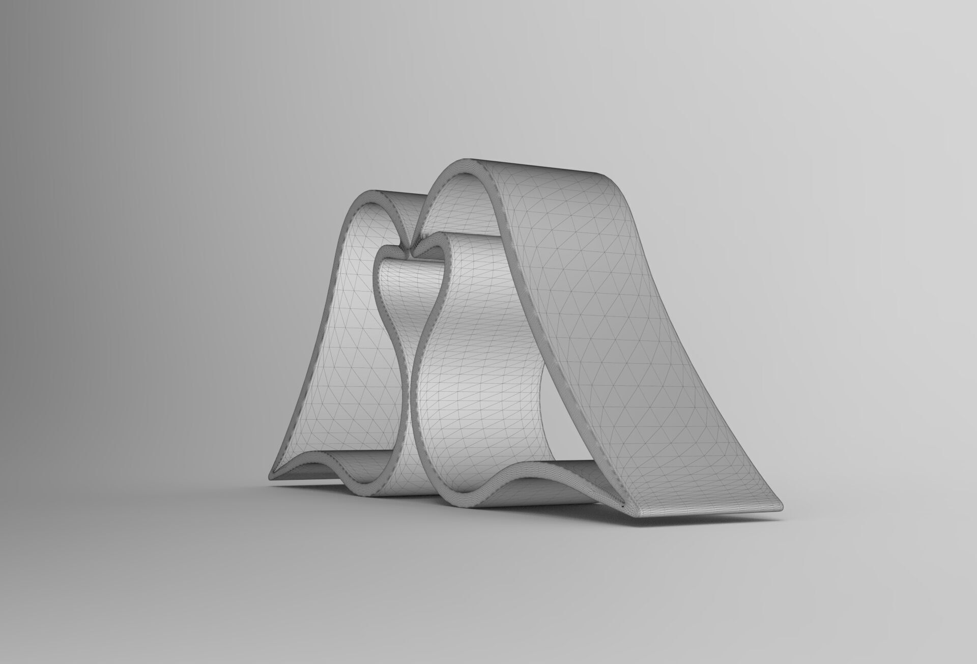 Heart Birds Low-poly 3D model_6