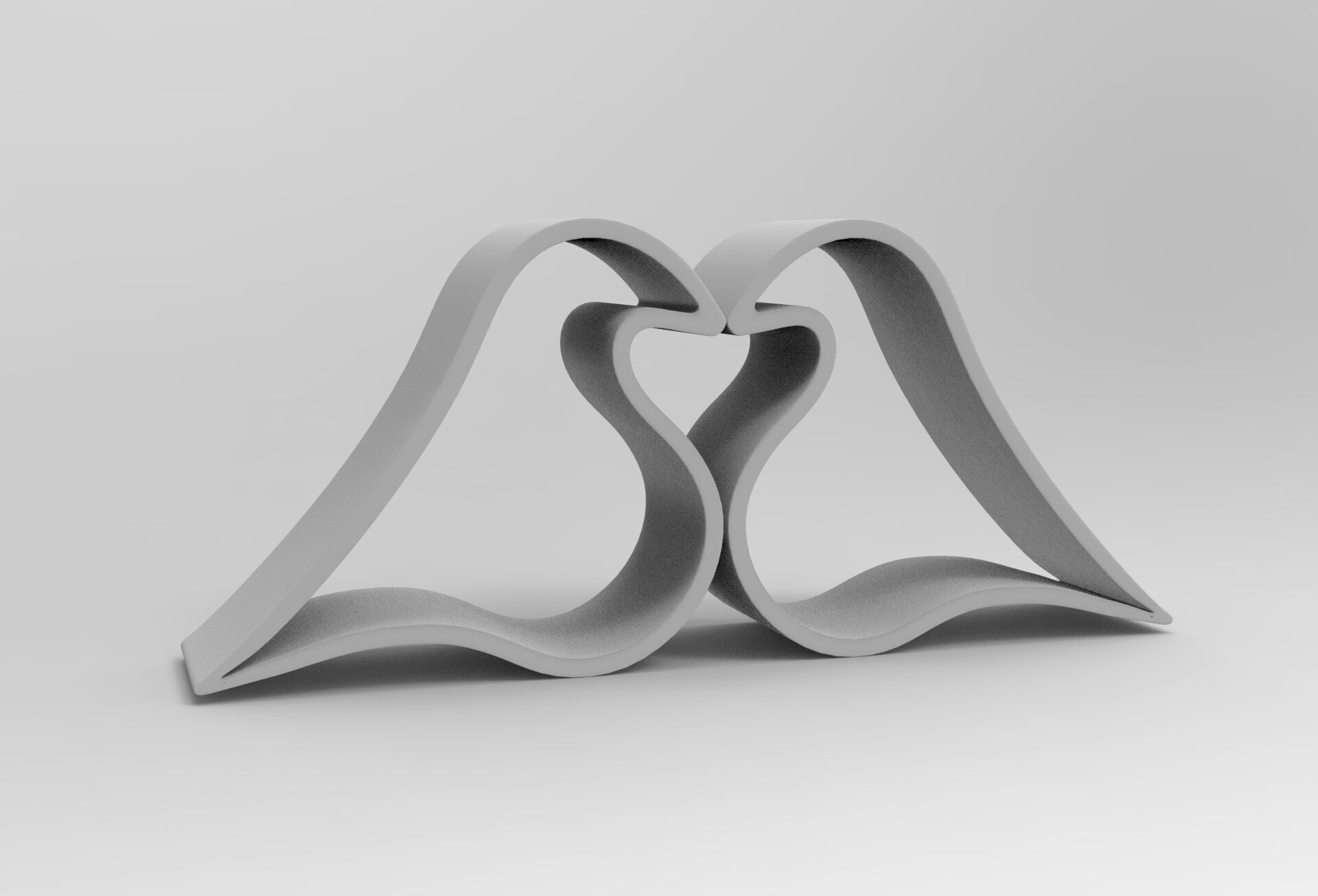 Heart Birds Low-poly 3D model_7