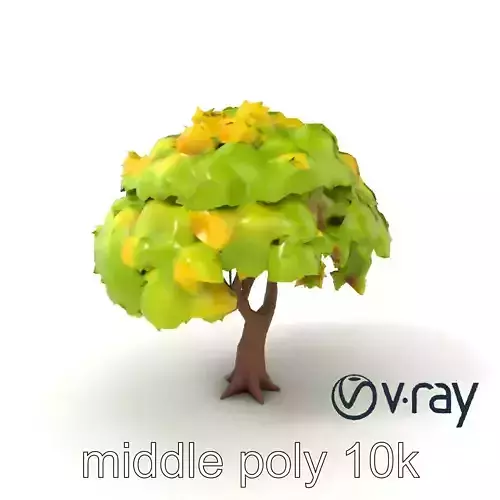 Cartoon Ginkgo Tree model pack with Fan-Shaped Crown
