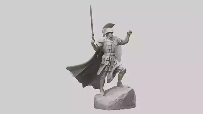 Heroic Soldier in Battle Sculpture model