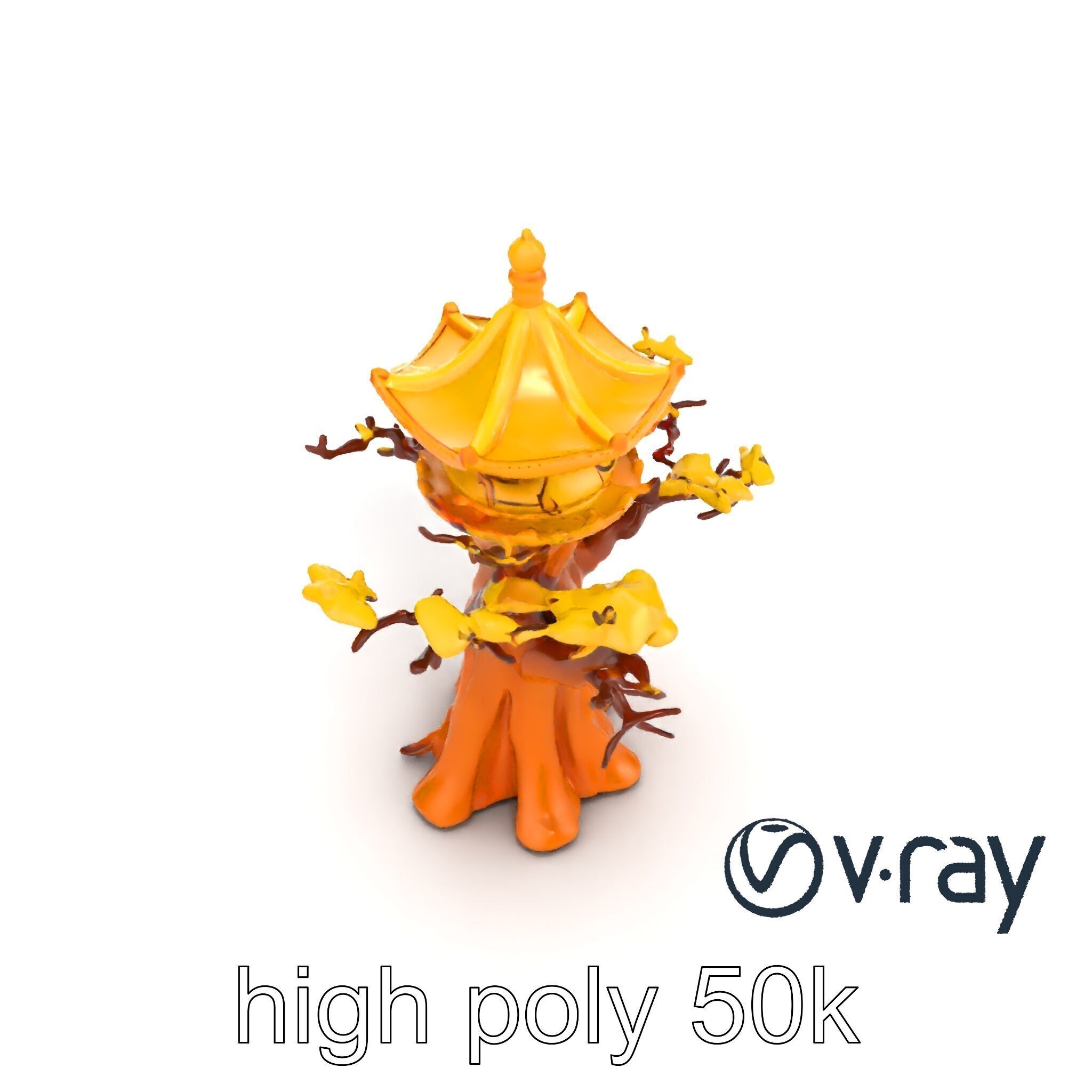 Pagoda Baobab Tree Artistic Model Pack Low-poly 3D model_43