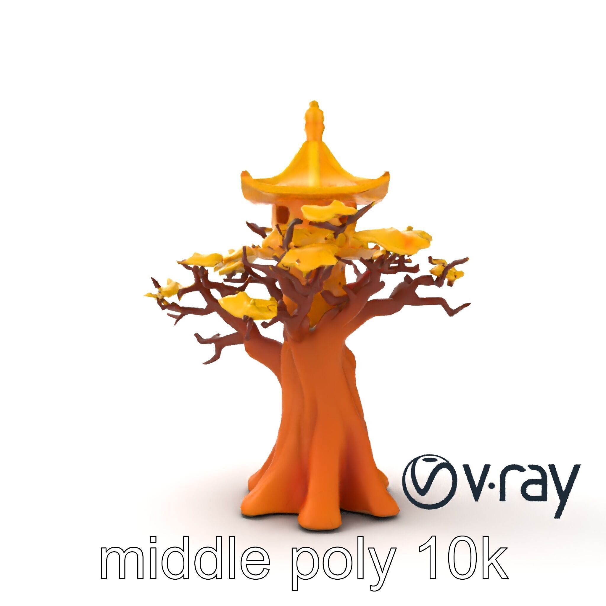Pagoda Baobab Tree Artistic Model Pack Low-poly 3D model_42