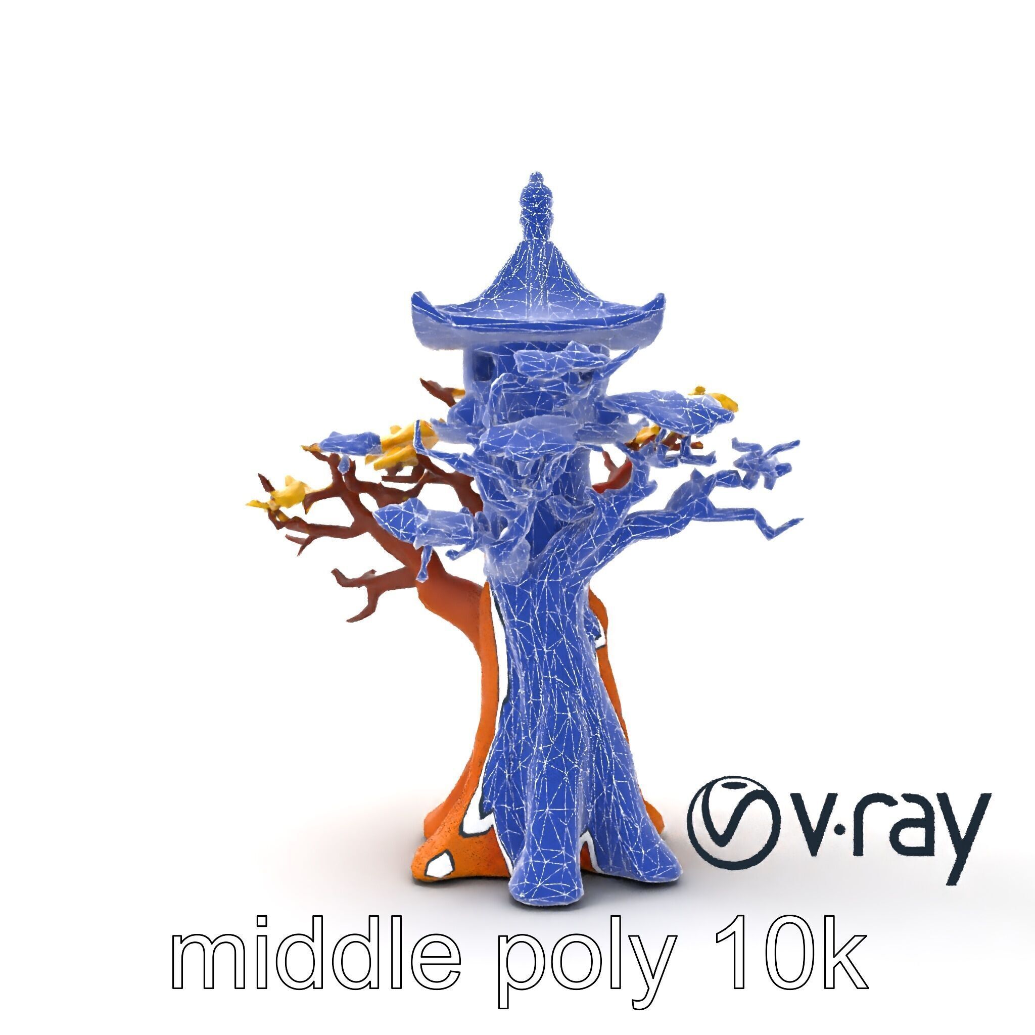 Pagoda Baobab Tree Artistic Model Pack Low-poly 3D model_52