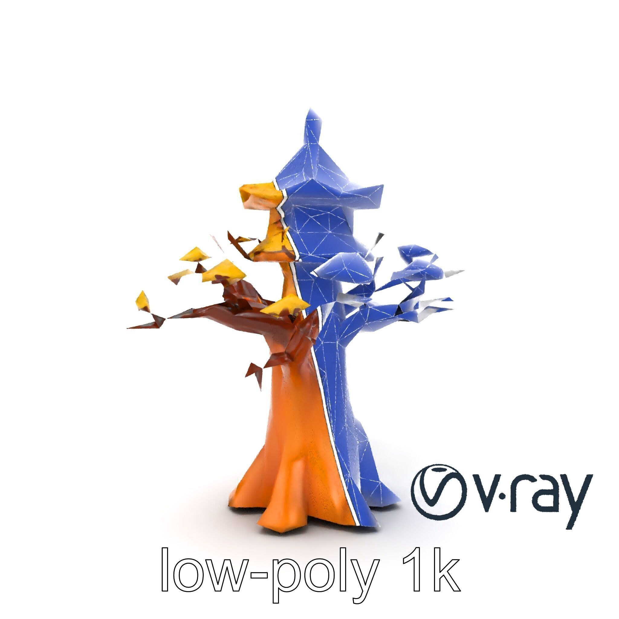 Pagoda Baobab Tree Artistic Model Pack Low-poly 3D model_61