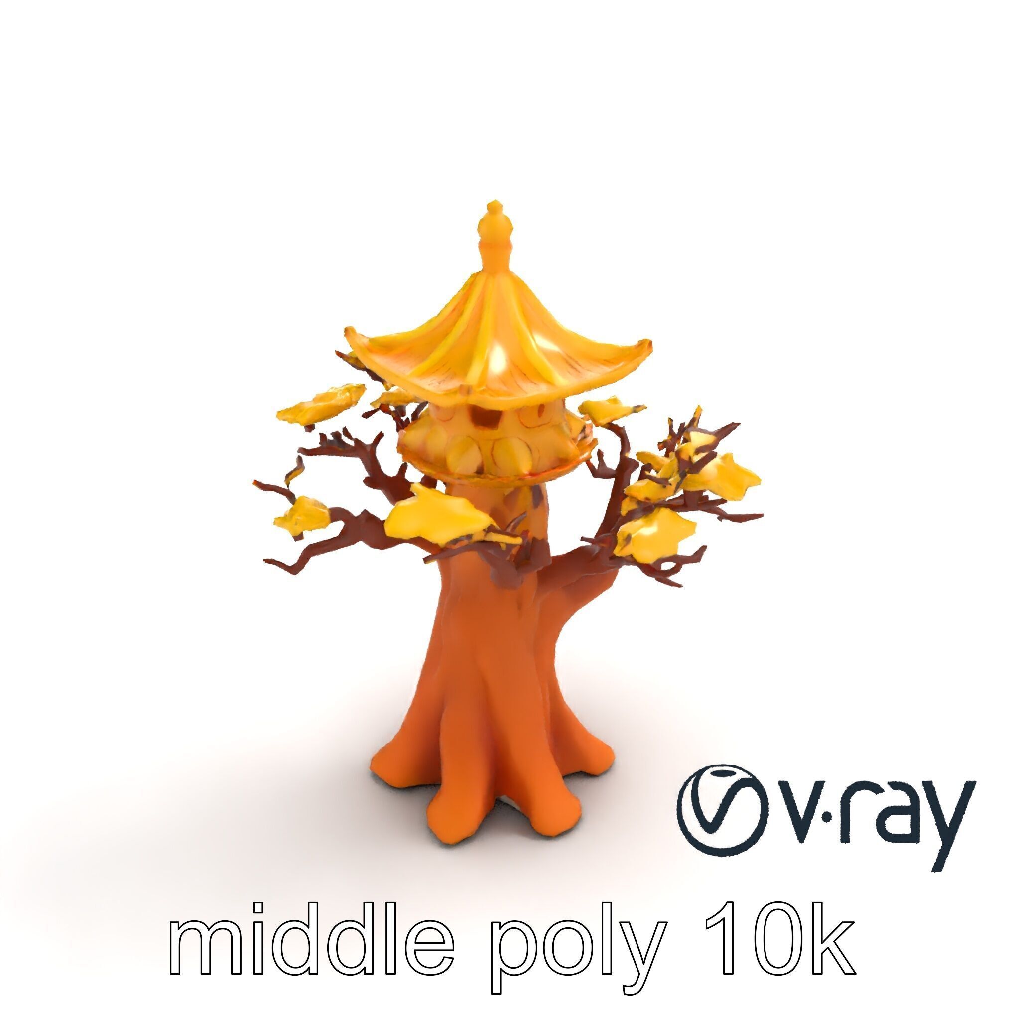 Pagoda Baobab Tree Artistic Model Pack Low-poly 3D model_38