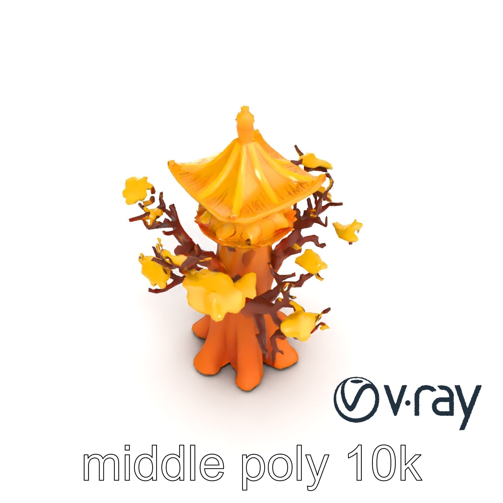 Pagoda Baobab Tree Artistic Model Pack Low-poly 3D model_59