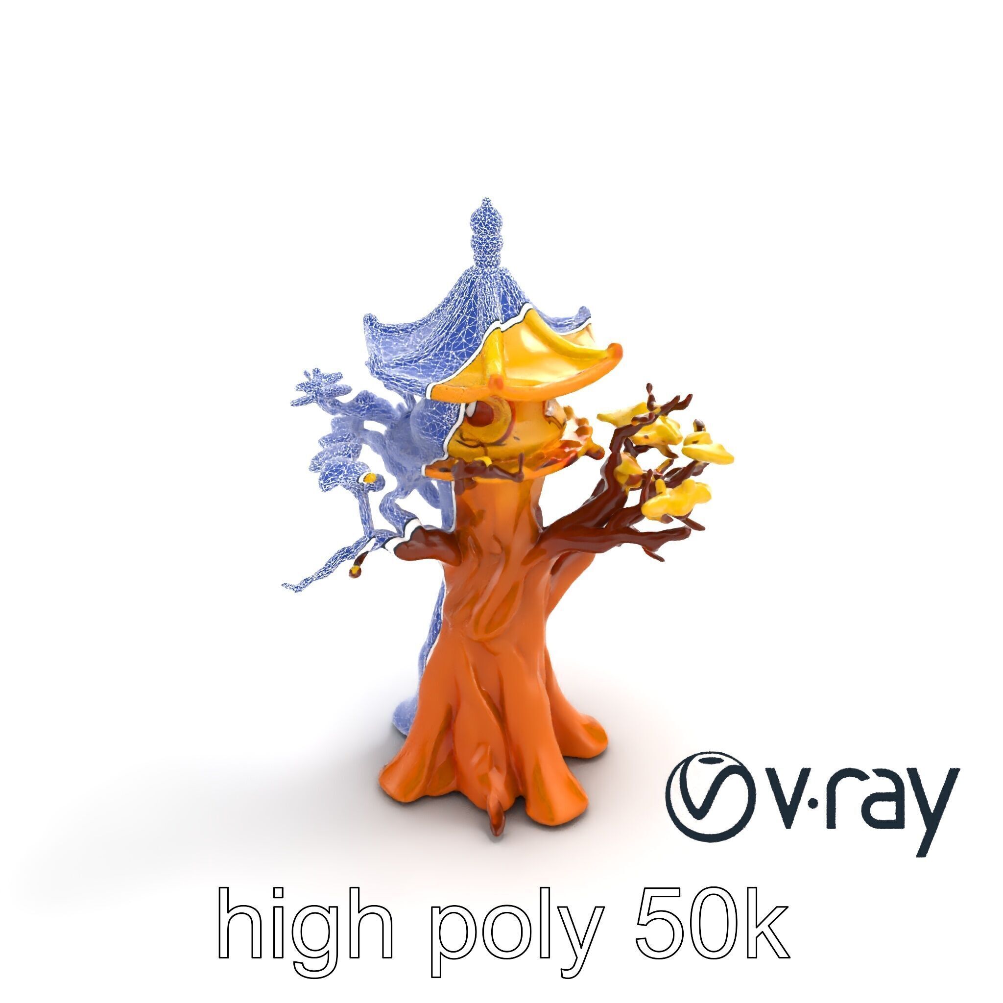 Pagoda Baobab Tree Artistic Model Pack Low-poly 3D model_50