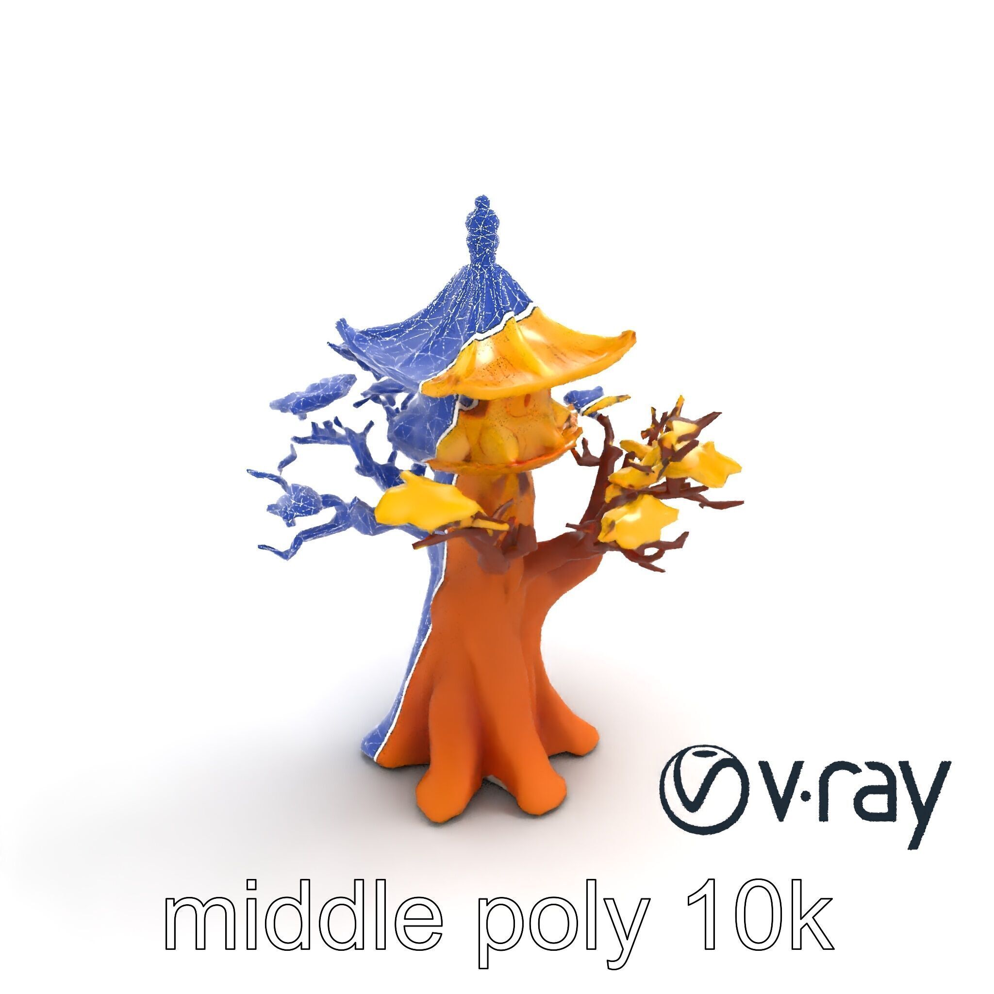Pagoda Baobab Tree Artistic Model Pack Low-poly 3D model_41