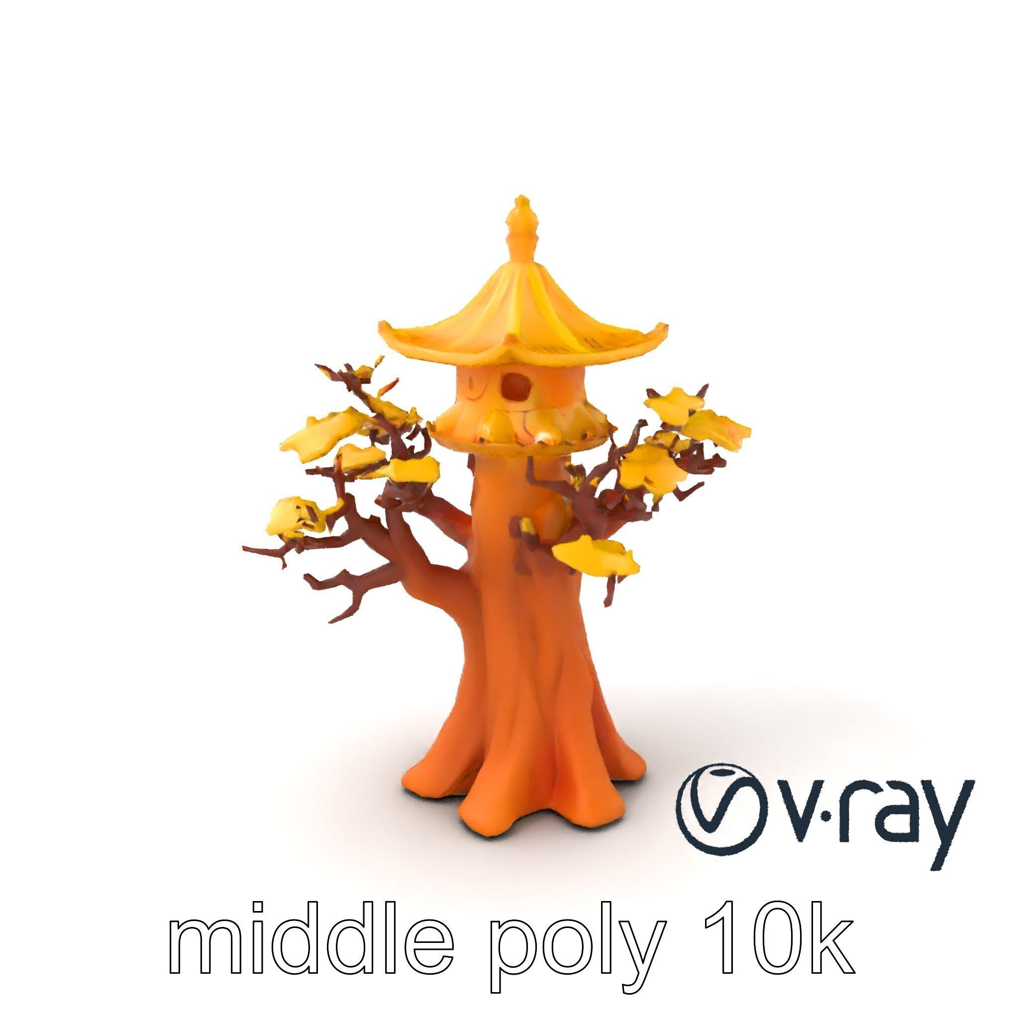 Pagoda Baobab Tree Artistic Model Pack Low-poly 3D model_34