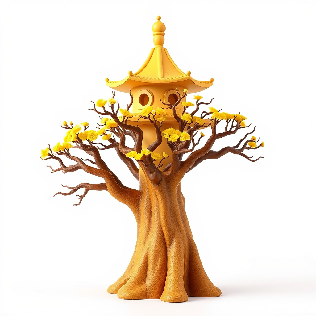 Pagoda Baobab Tree Artistic Model Pack Low-poly 3D model_31