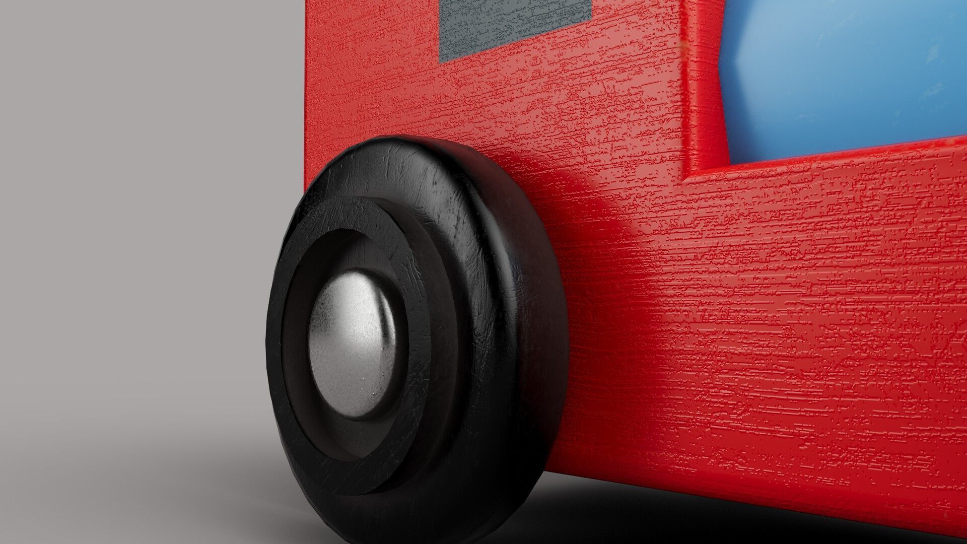 Wooden Toy Train - Engine - Game Ready Low-poly 3D model_3