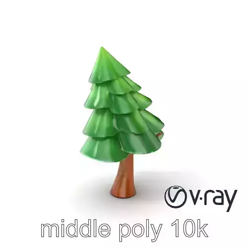 Stylized Cartoon Pine Tree 3D Model Pack
