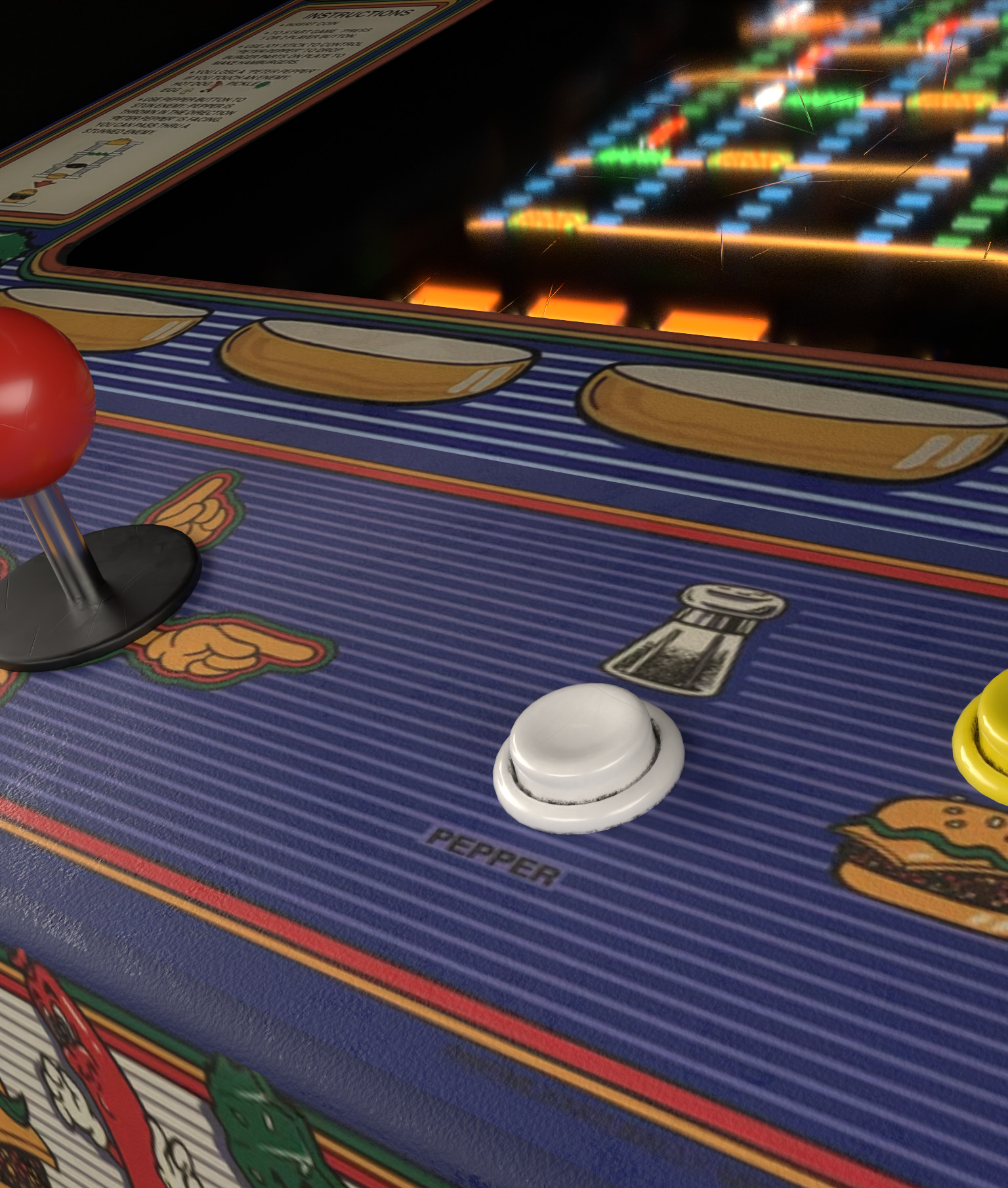 Retro Arcade Cabinets and Stools Pack 2 3D model_6