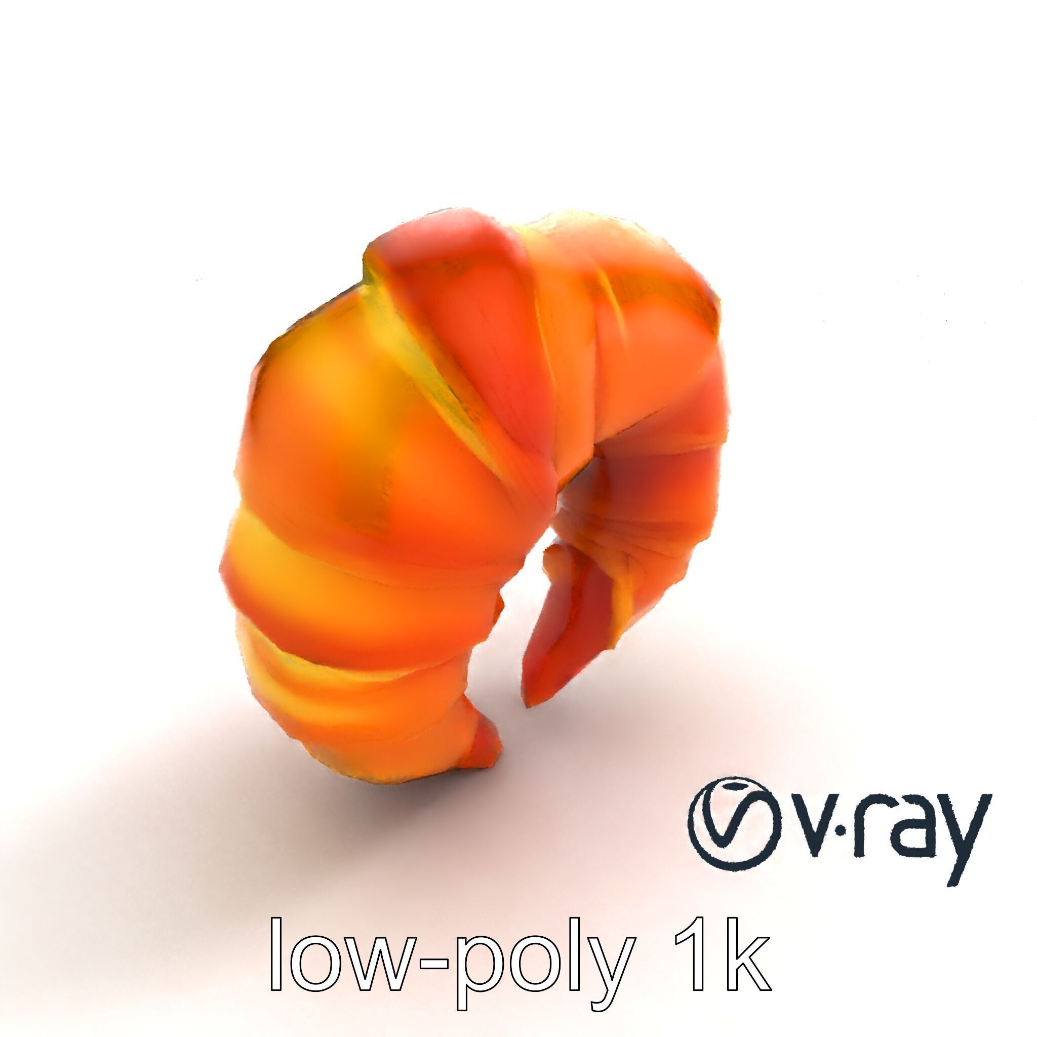 Smooth Croissant Bakery Model Pack Low-poly 3D model_8
