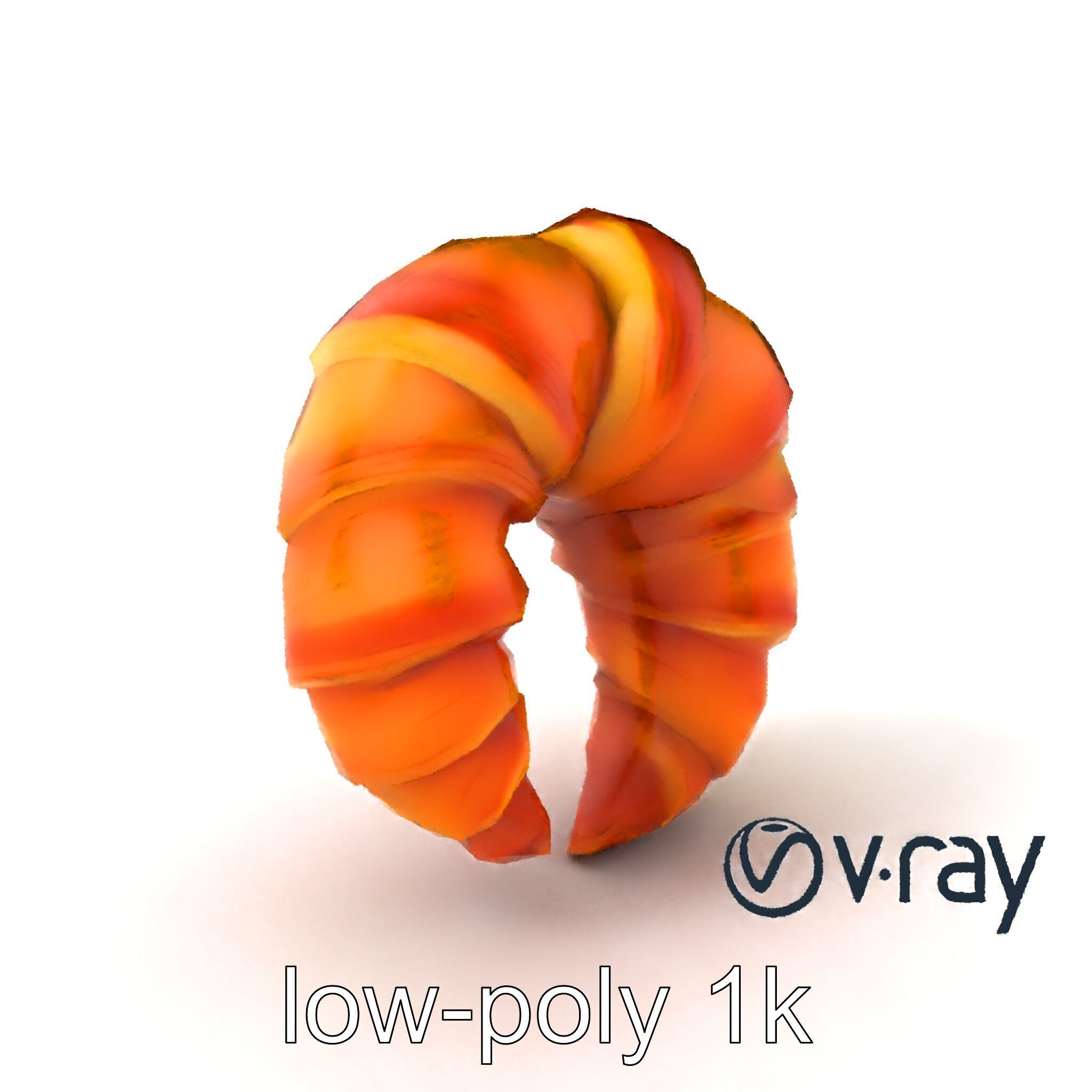 Smooth Croissant Bakery Model Pack Low-poly 3D model_4