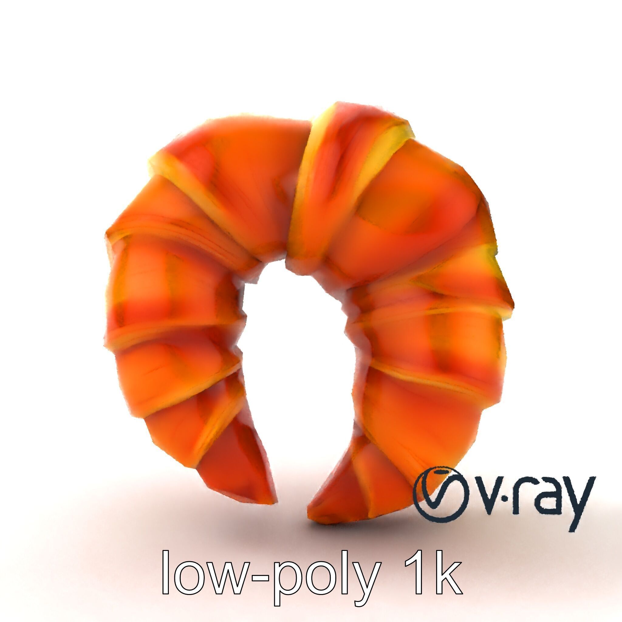 Smooth Croissant Bakery Model Pack Low-poly 3D model_25