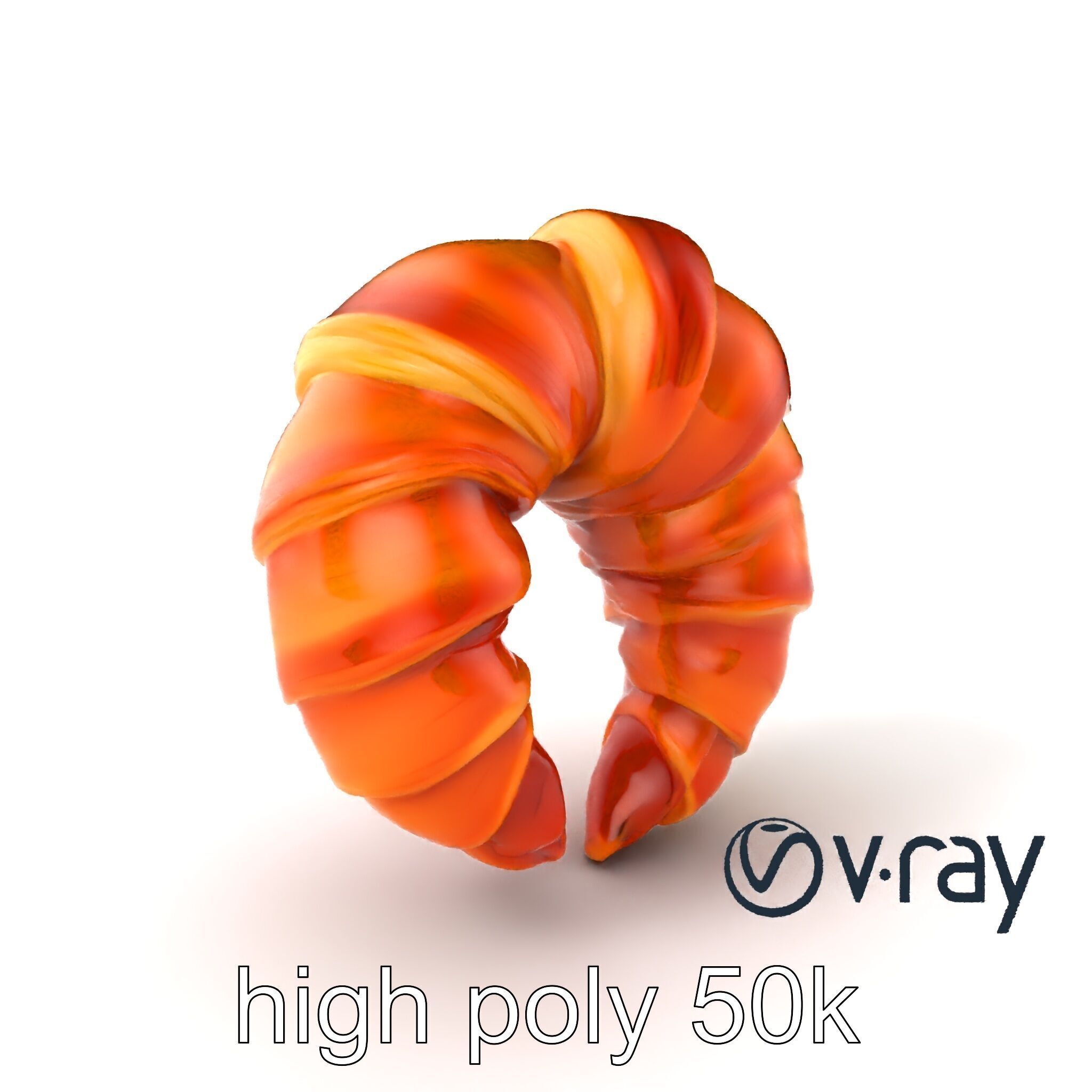 Smooth Croissant Bakery Model Pack Low-poly 3D model_2