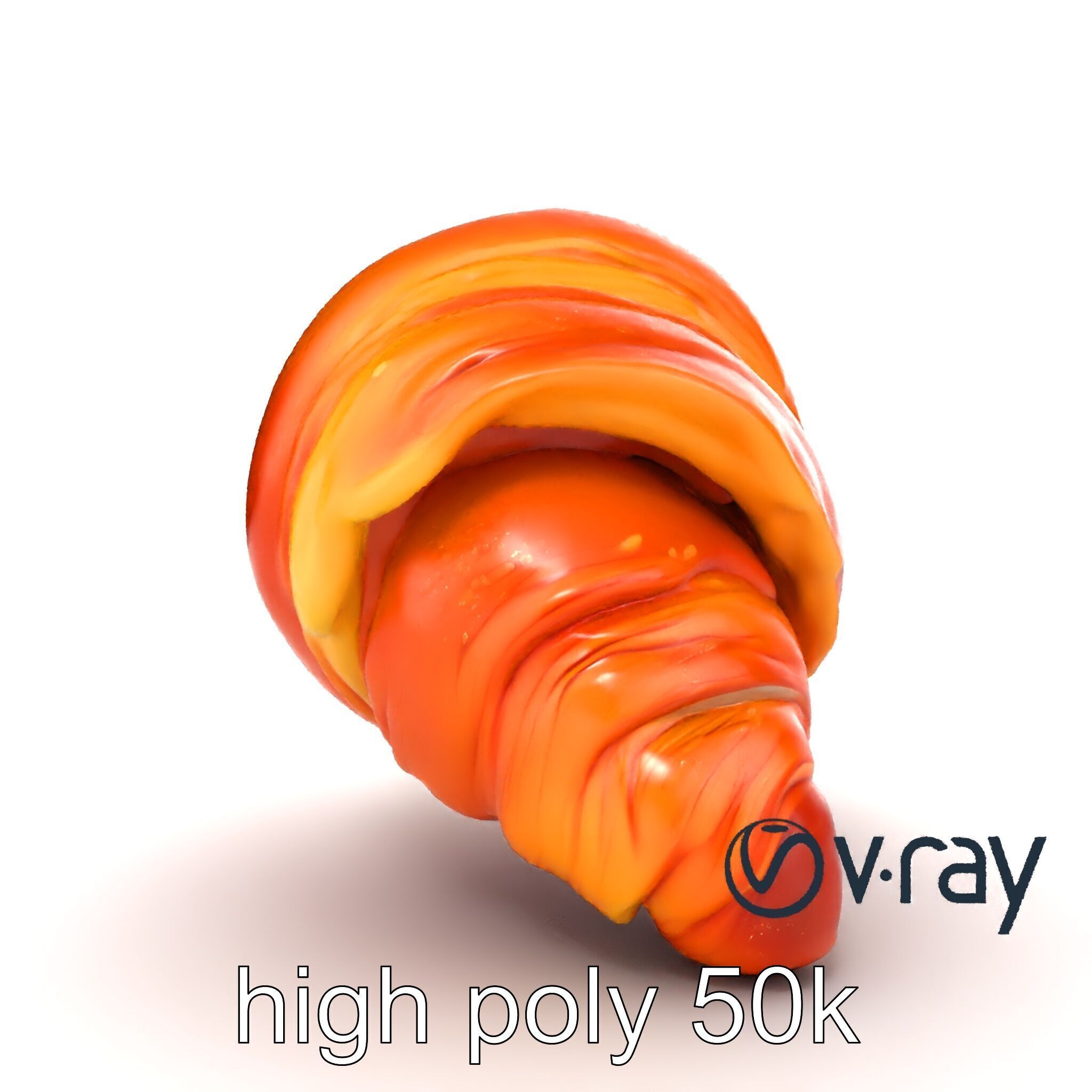 Apricot Croissant Realistic 3D Bakery Model Pack Low-poly 3D model_26