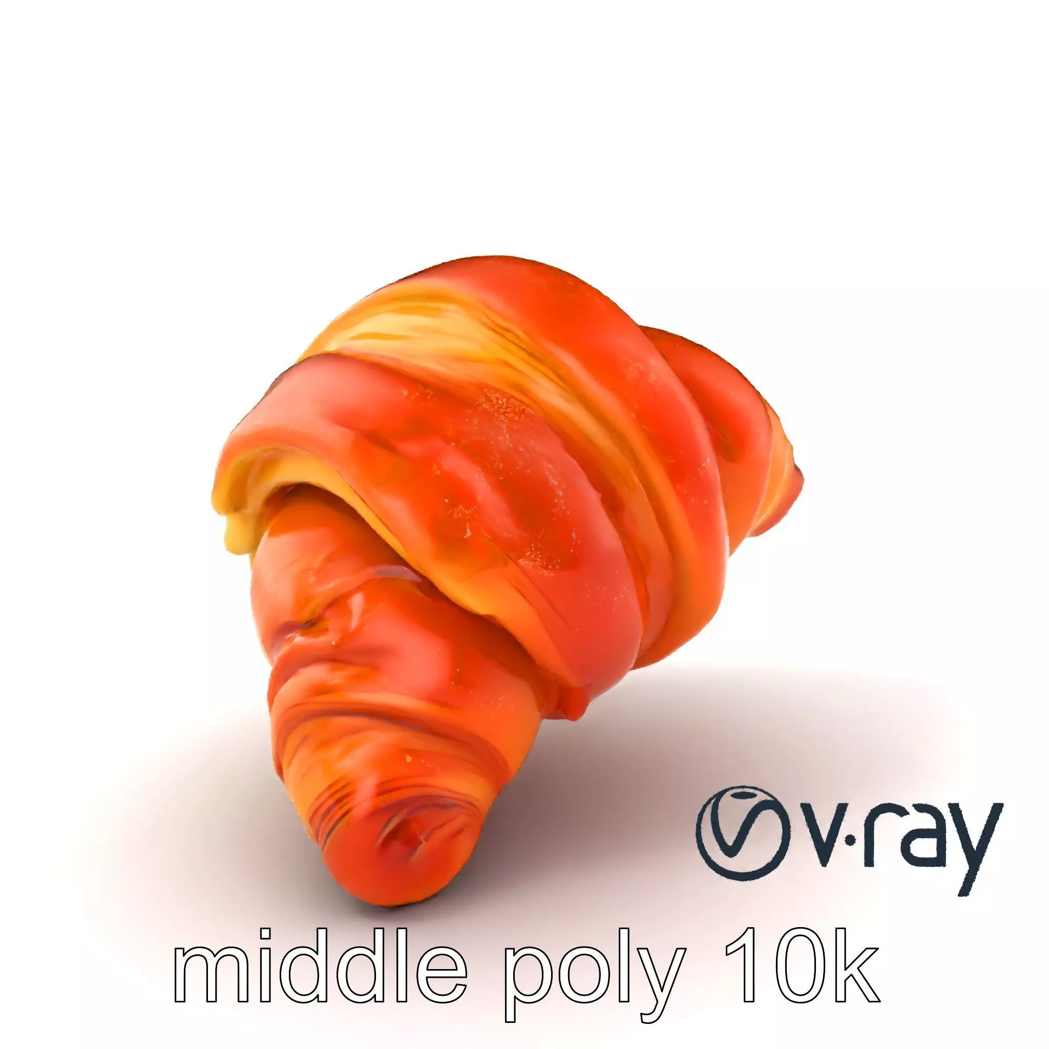 Apricot Croissant Realistic 3D Bakery Model Pack Low-poly 3D model_0