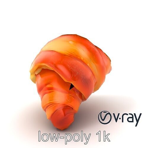 Apricot Croissant Realistic 3D Bakery Model Pack Low-poly 3D model 5