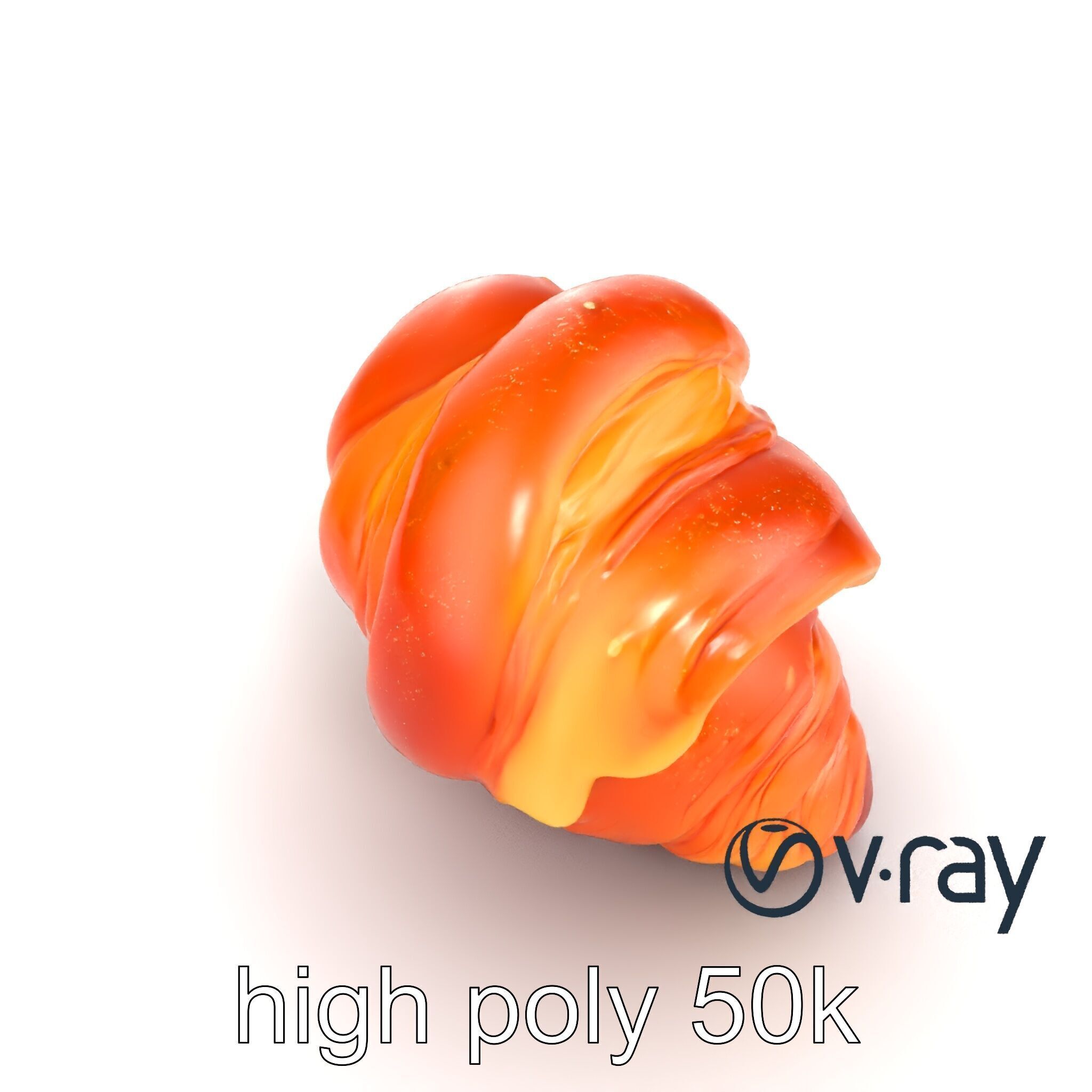 Apricot Croissant Realistic 3D Bakery Model Pack Low-poly 3D model_25