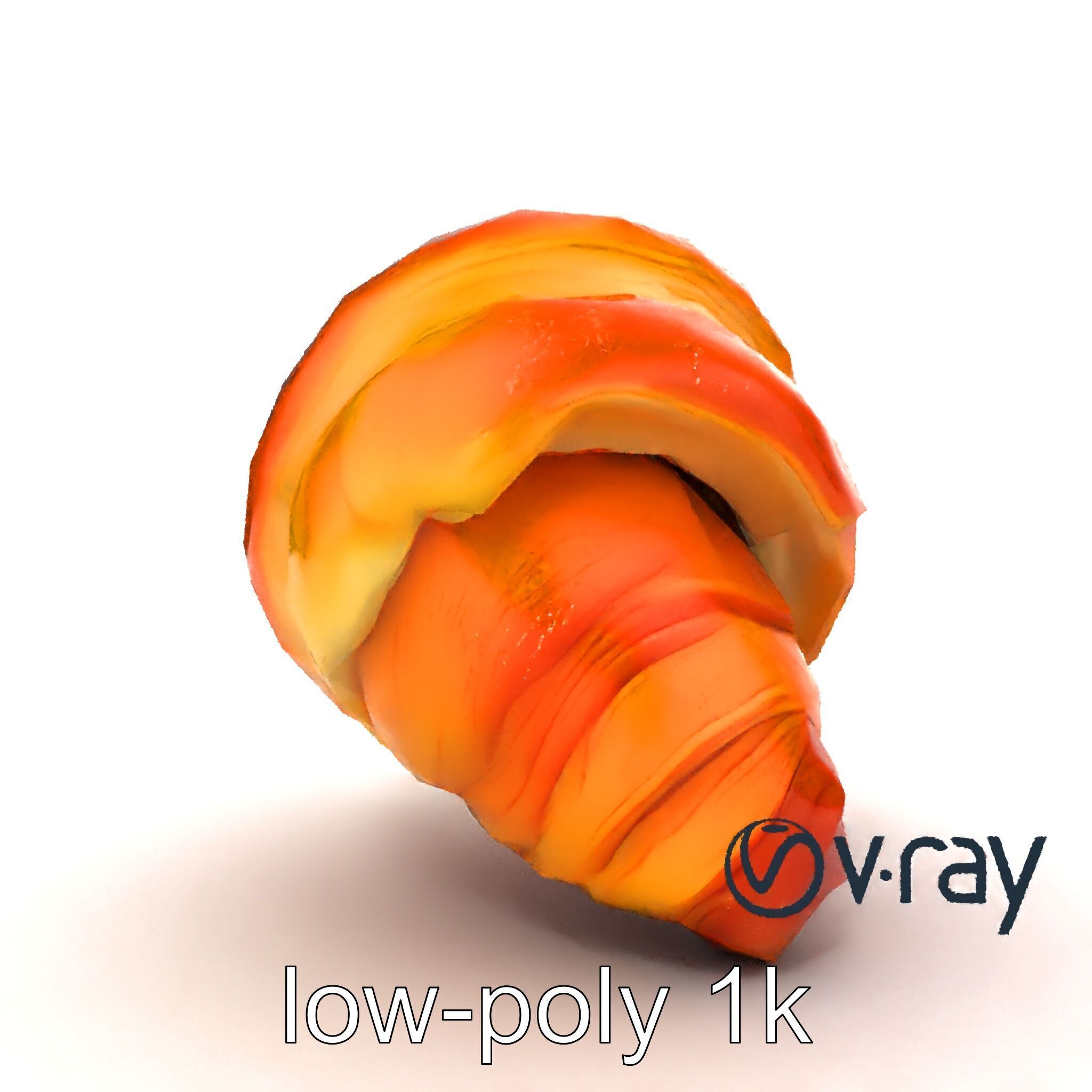 Apricot Croissant Realistic 3D Bakery Model Pack Low-poly 3D model_30
