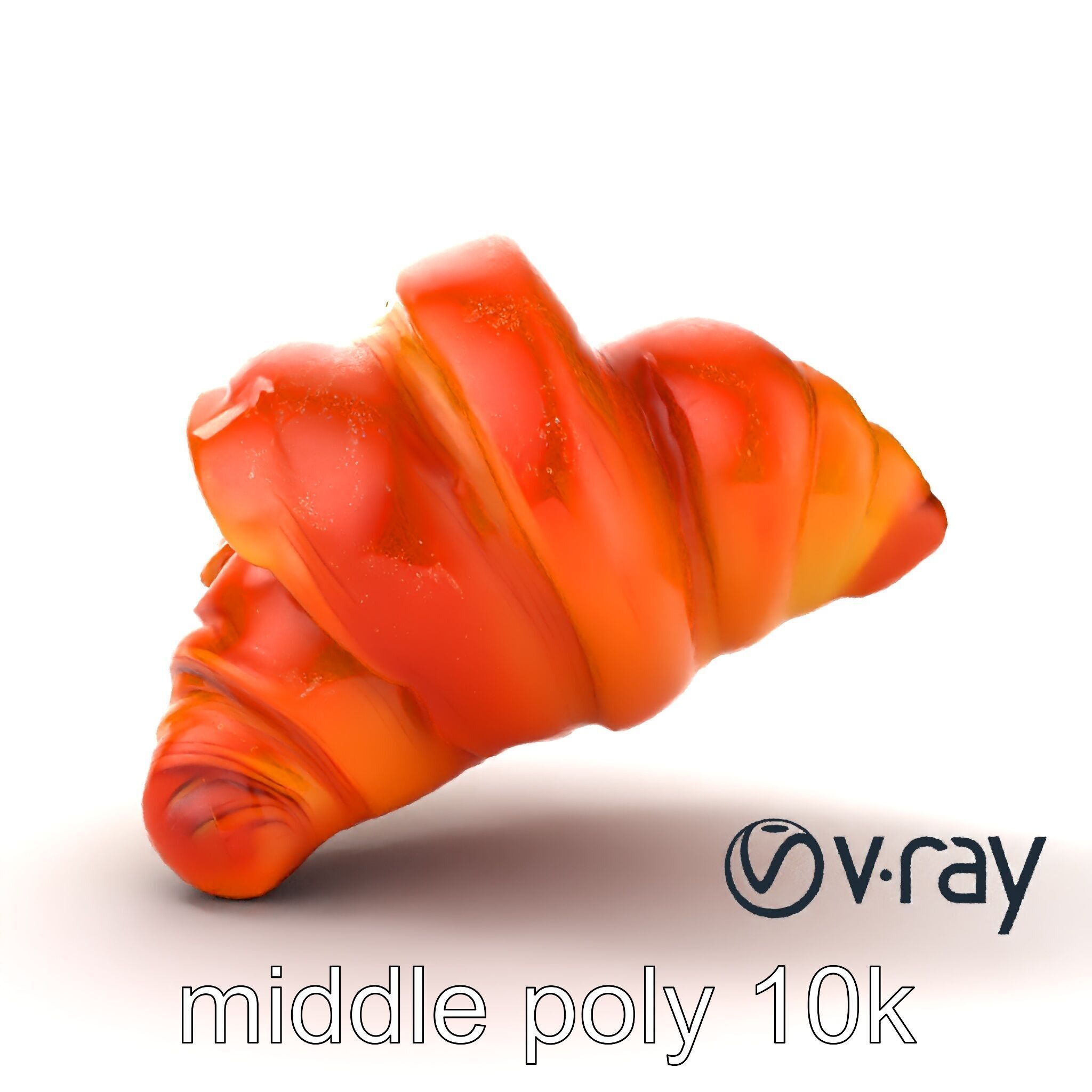 Apricot Croissant Realistic 3D Bakery Model Pack Low-poly 3D model_22