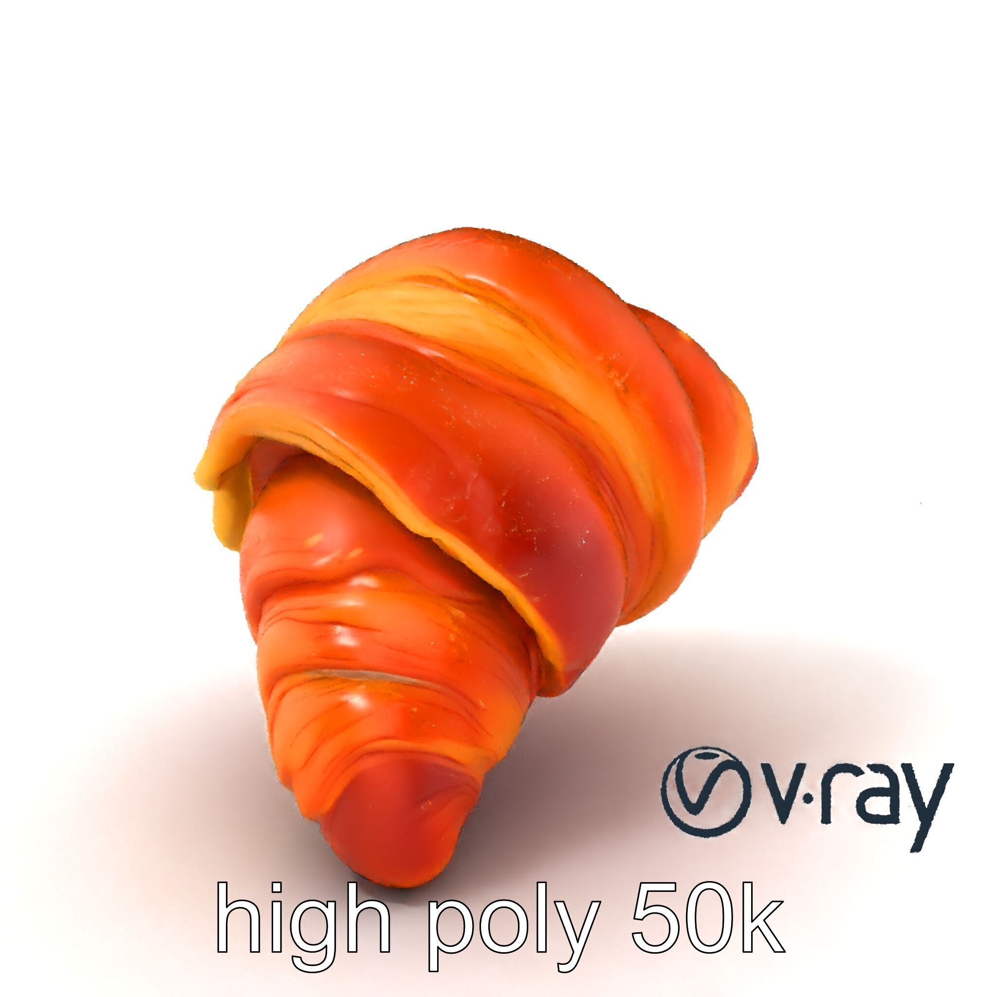 Apricot Croissant Realistic 3D Bakery Model Pack Low-poly 3D model_2
