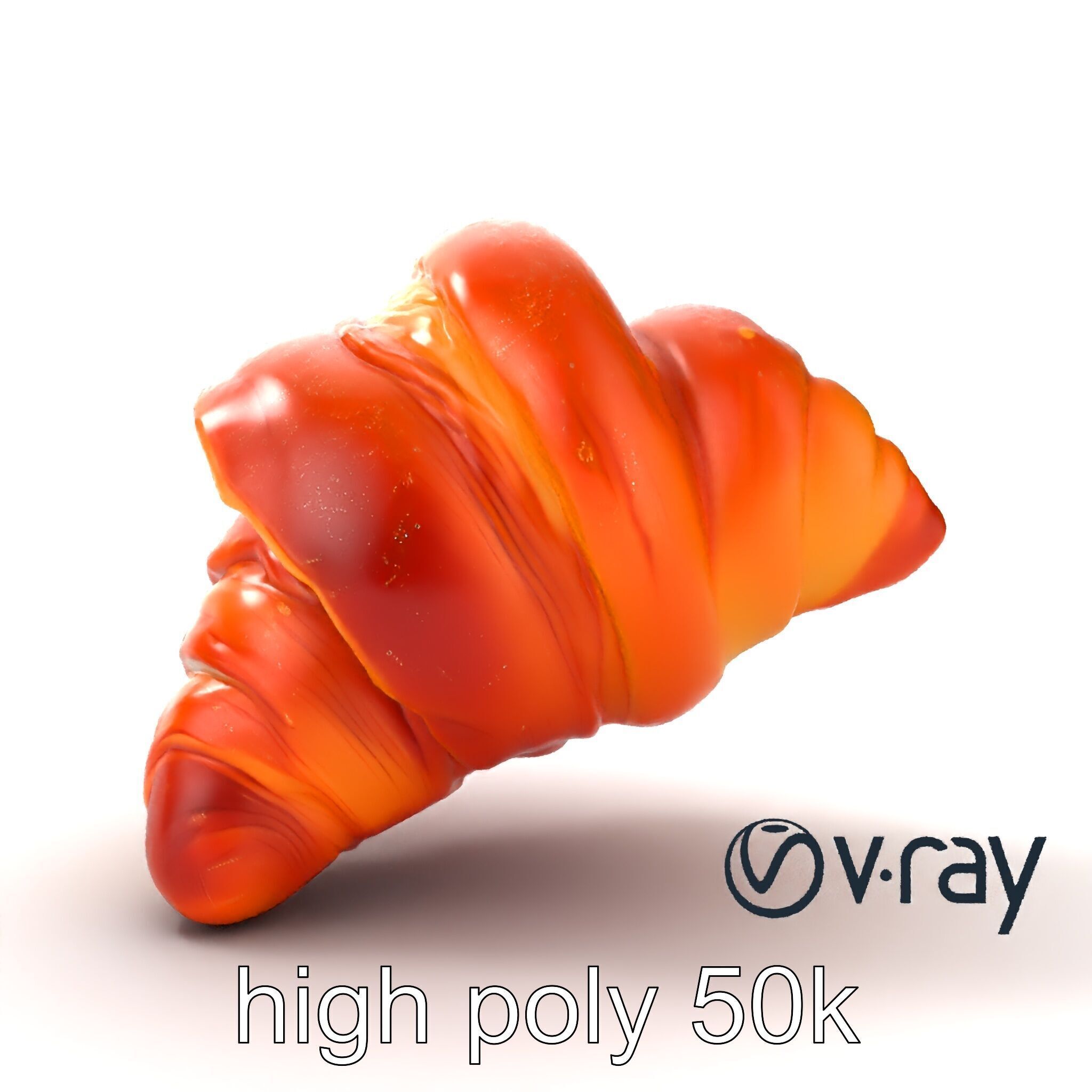 Apricot Croissant Realistic 3D Bakery Model Pack Low-poly 3D model_13